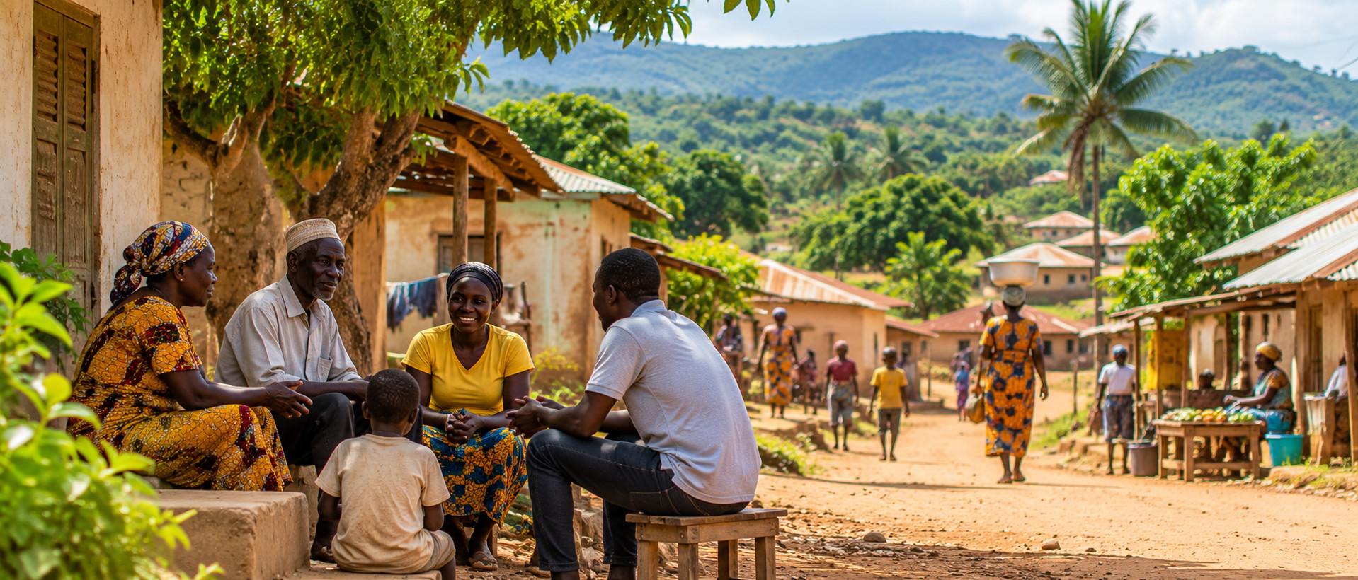 Community members meeting outdoors