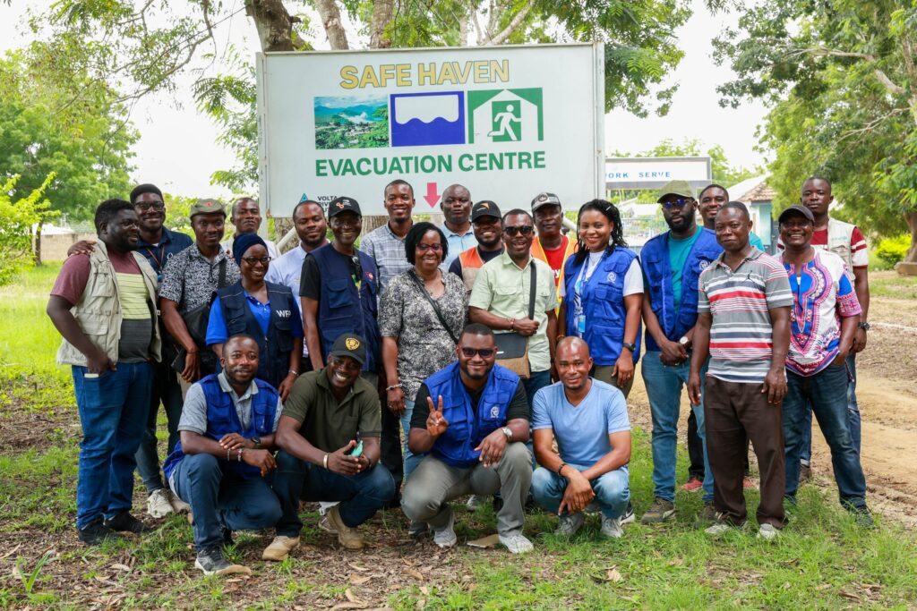 BasicNeeds-Ghana team at the Volta flood evacuation centre